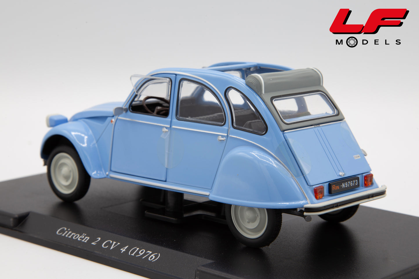 modellino citroen 2cv edicola 1:24 vista posteriore