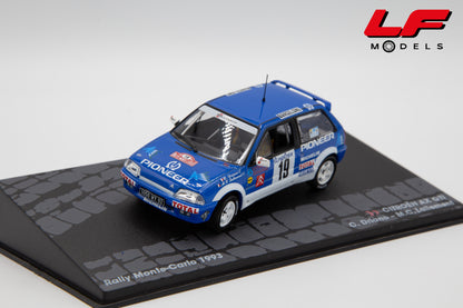 modellino citroen ax gti rally montecarlo 1993 edicola 1:43 vista frontale