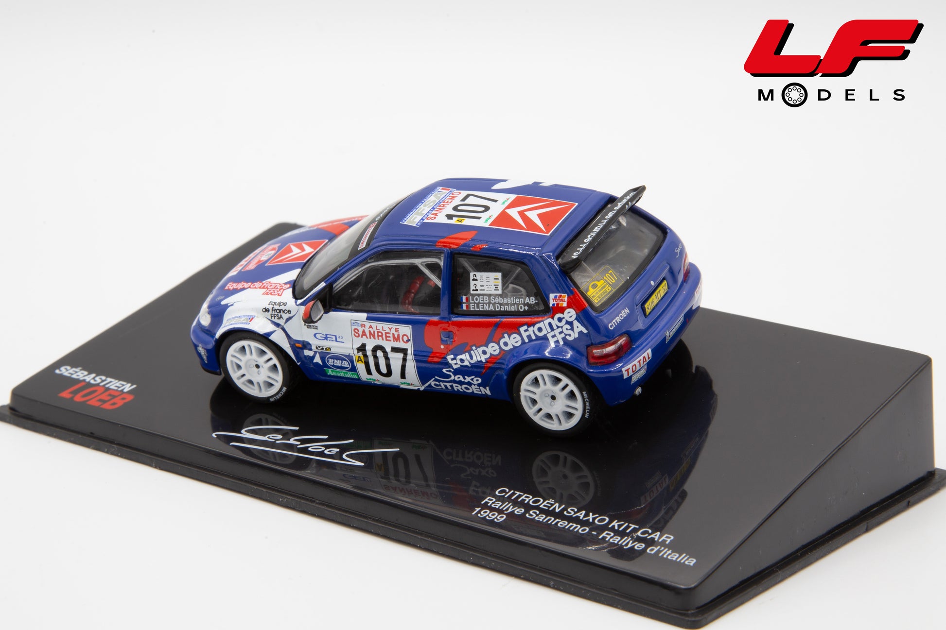 modellino citreon saxo kit car rally sanremo edicola 1:43 vista posteriore