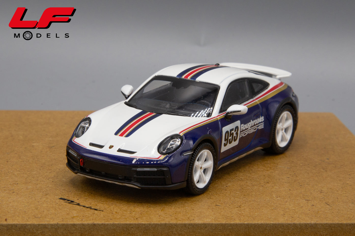 modellino porsche 911 dakar set spark 1:43 frontale 2