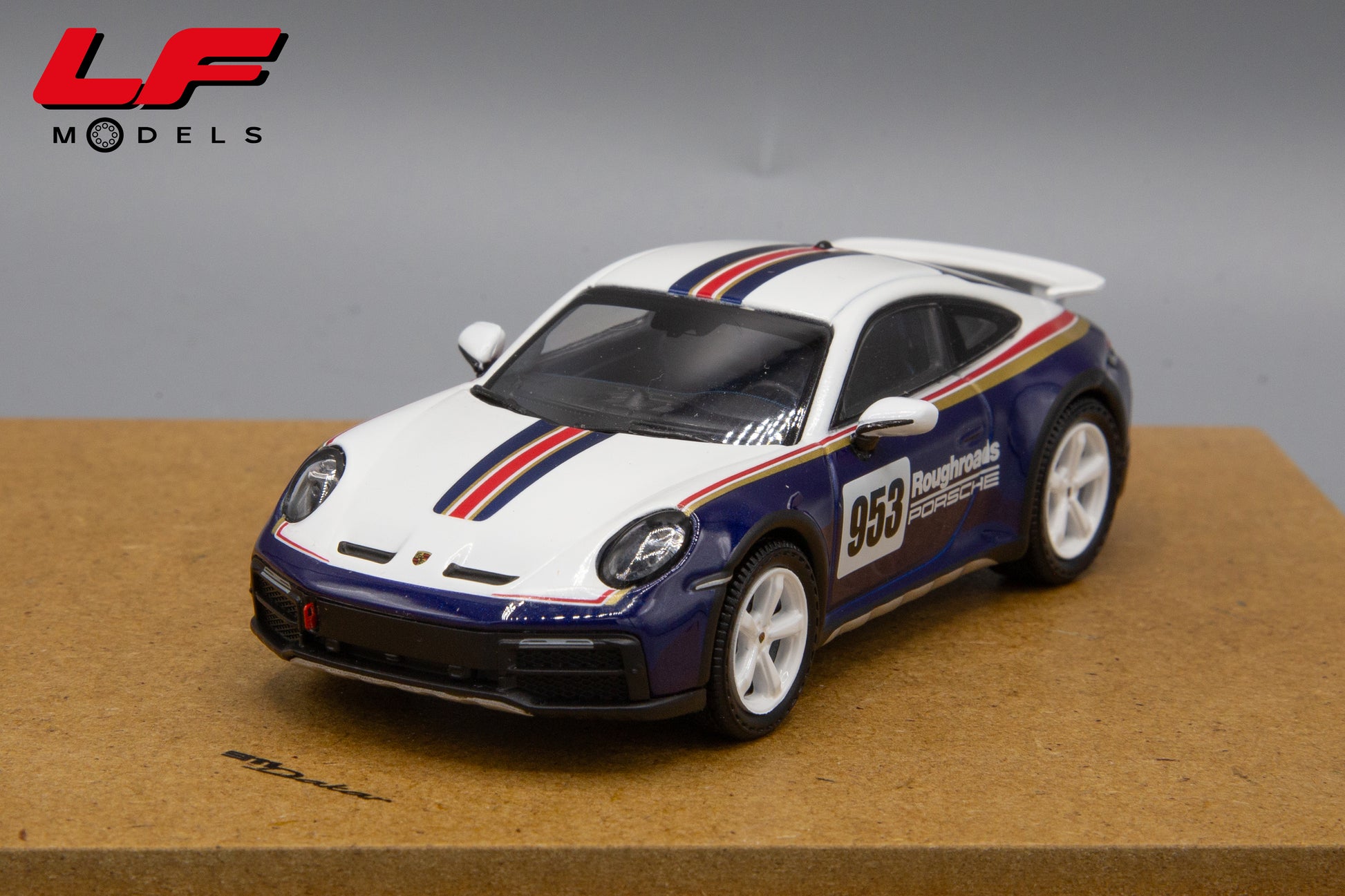 modellino porsche 911 dakar set spark 1:43 frontale 2