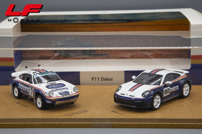 modellino porsche 911 dakar set spark 1:43 frontale