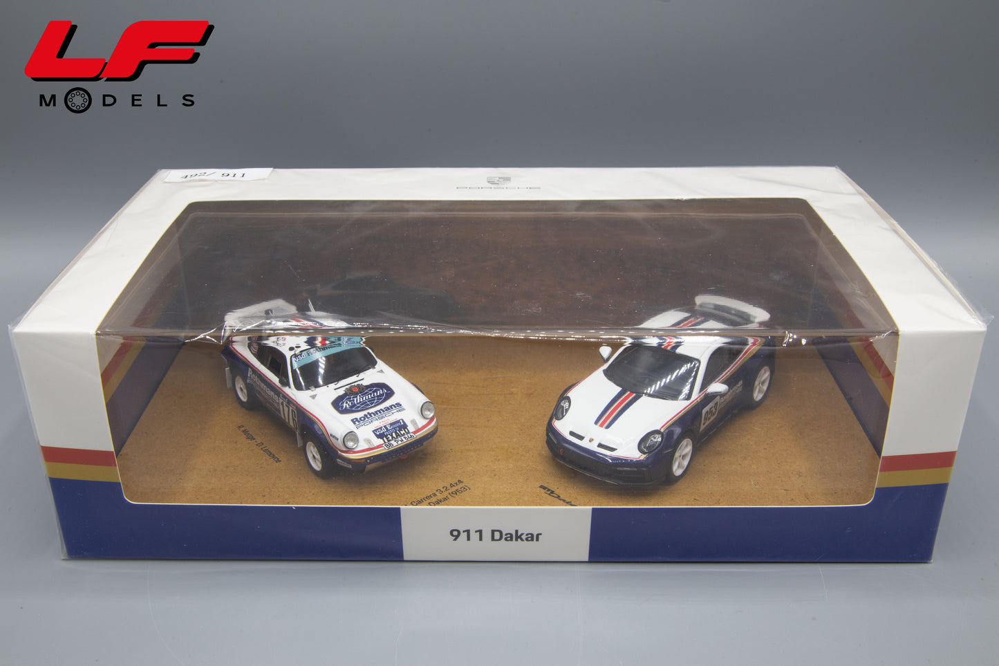 modellino porsche 911 dakar set spark 1:43 scatola