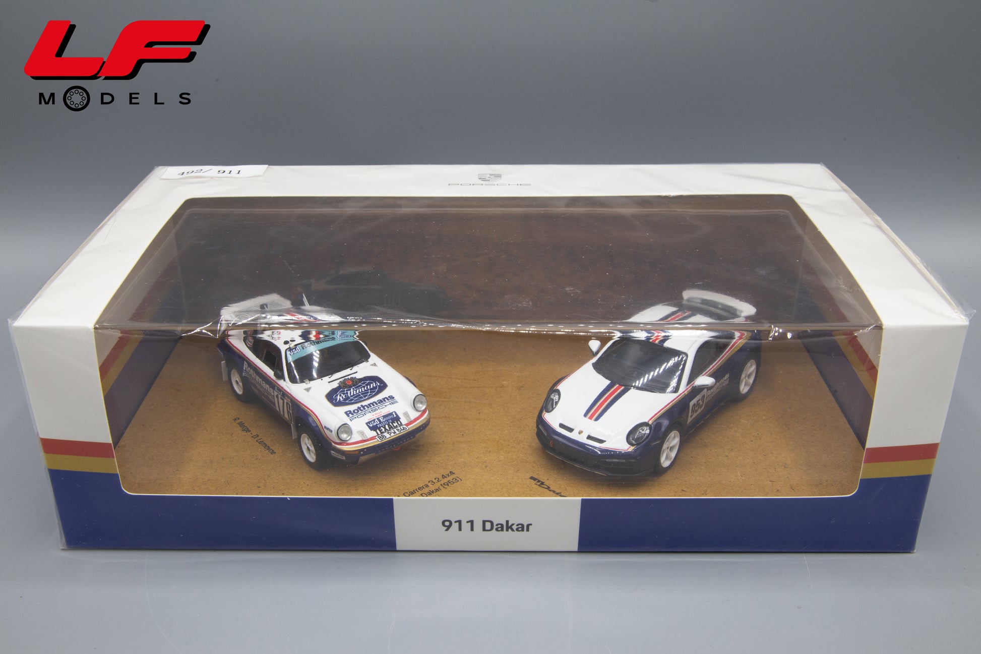 modellino porsche 911 dakar set spark 1:43 scatola
