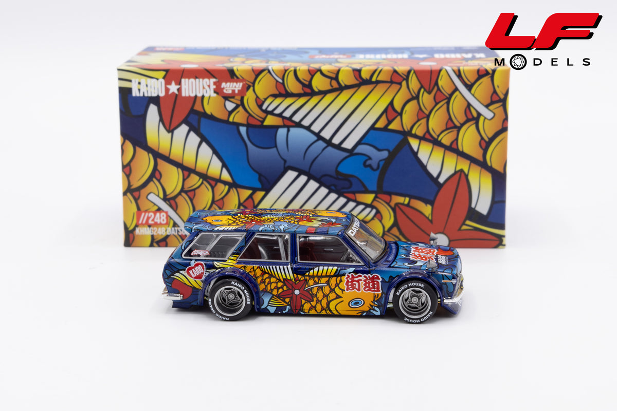 modellino datsun 510 sw koi mini gt 1:64 KHMG248 vista laterale