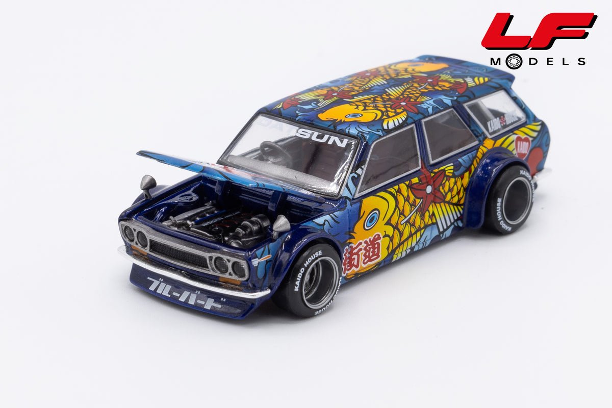 modellino datsun 510 sw koi mini gt 1:64 KHMG248 vista motore