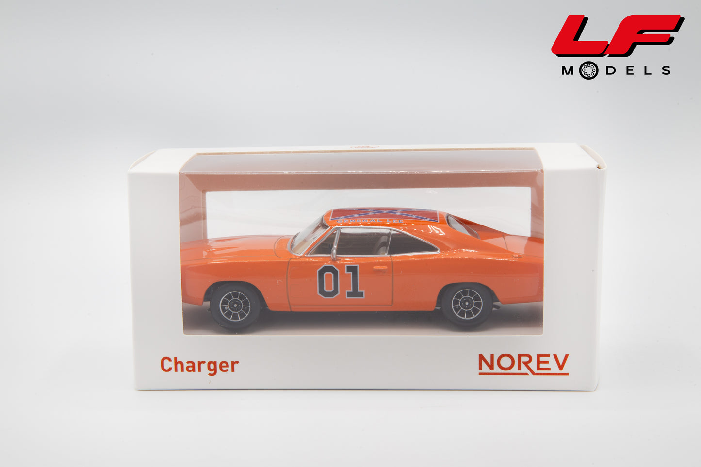 modellino dodge charger generale lee hazzard norev 1:43 950008 vista scatola