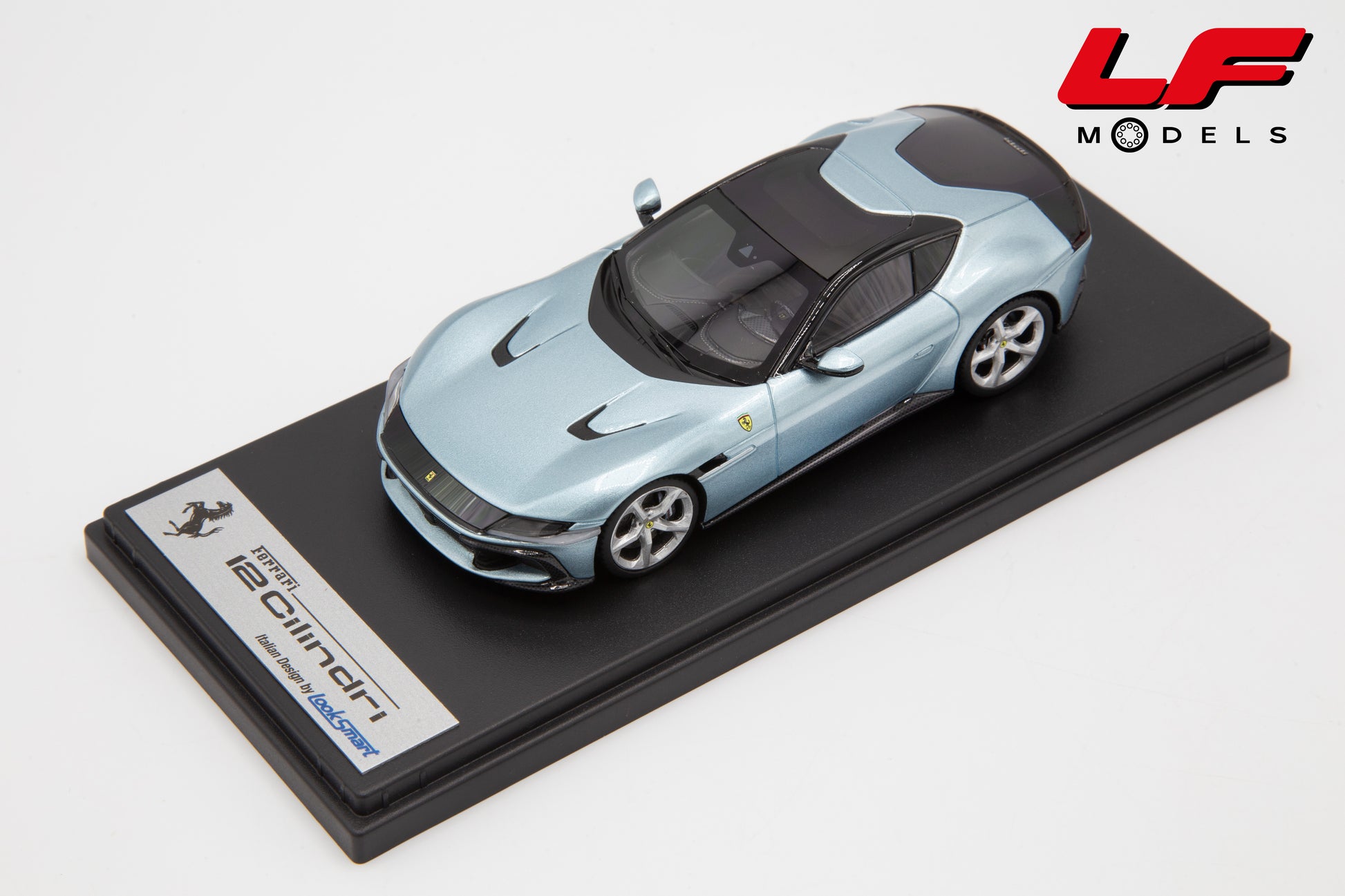 modellino ferrari 12 cilindri celeste trevi looksmart 1:43 LS553D vista frontale