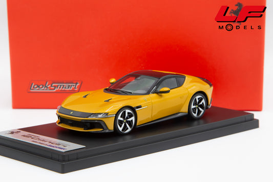 modellino ferrari 12 cilindri giallo montecarlo looksmart 1:43 LS553E vista frontale