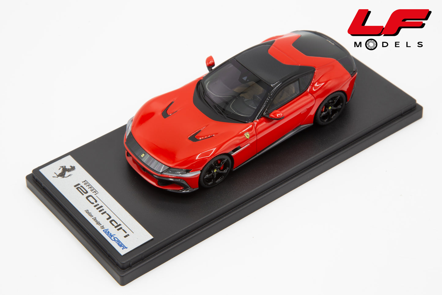 modellino ferrari 12 cilindri rosso scuderia looksmart 1:43 LS553F vista frontale