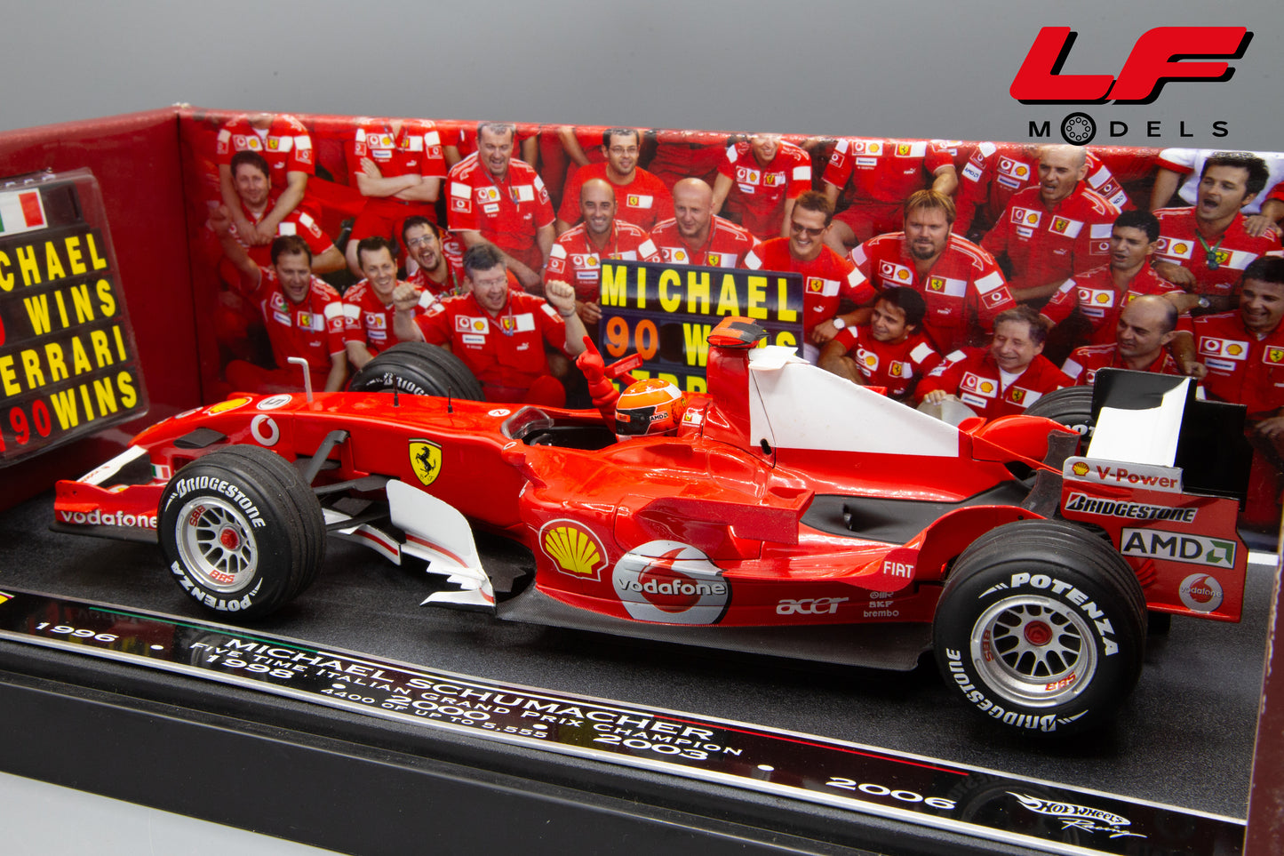 modellino ferrari 248 f1 schumacher hot wheels 1:18 posteriore