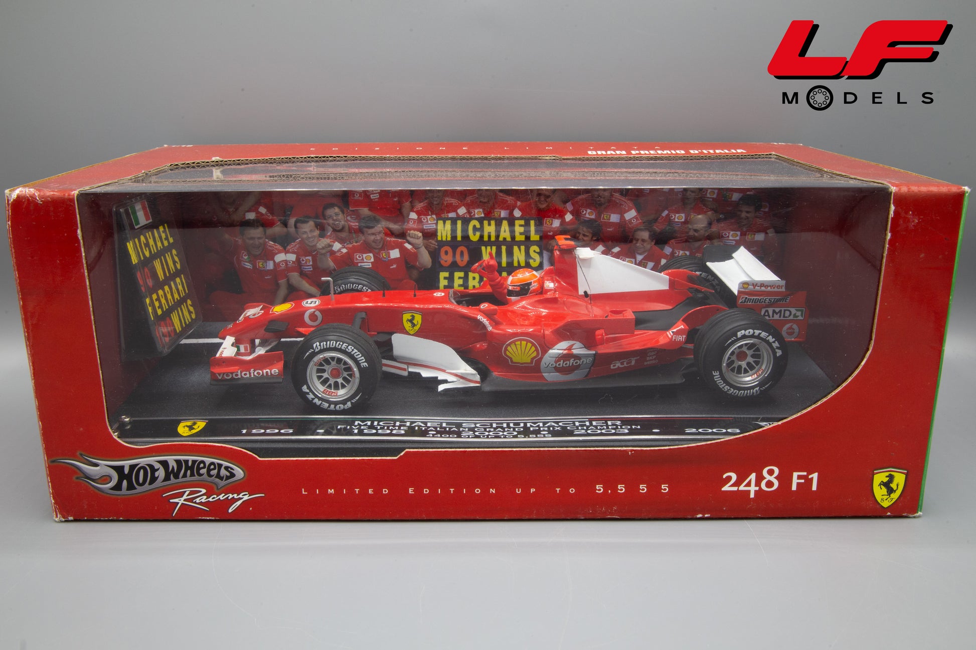 modellino ferrari 248 f1 schumacher hot wheels 1:18 scatola