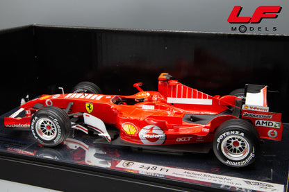 modellino ferrari 248 f1schumacher hot wheels 1:18 posteriore