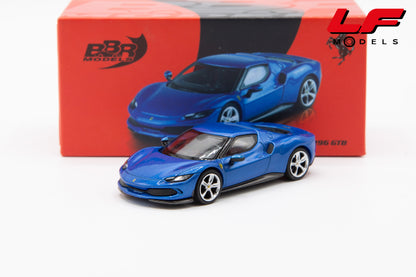 modellino ferrari 296 blu corsa bbr 1:64 BBRFER64004 vista frontale