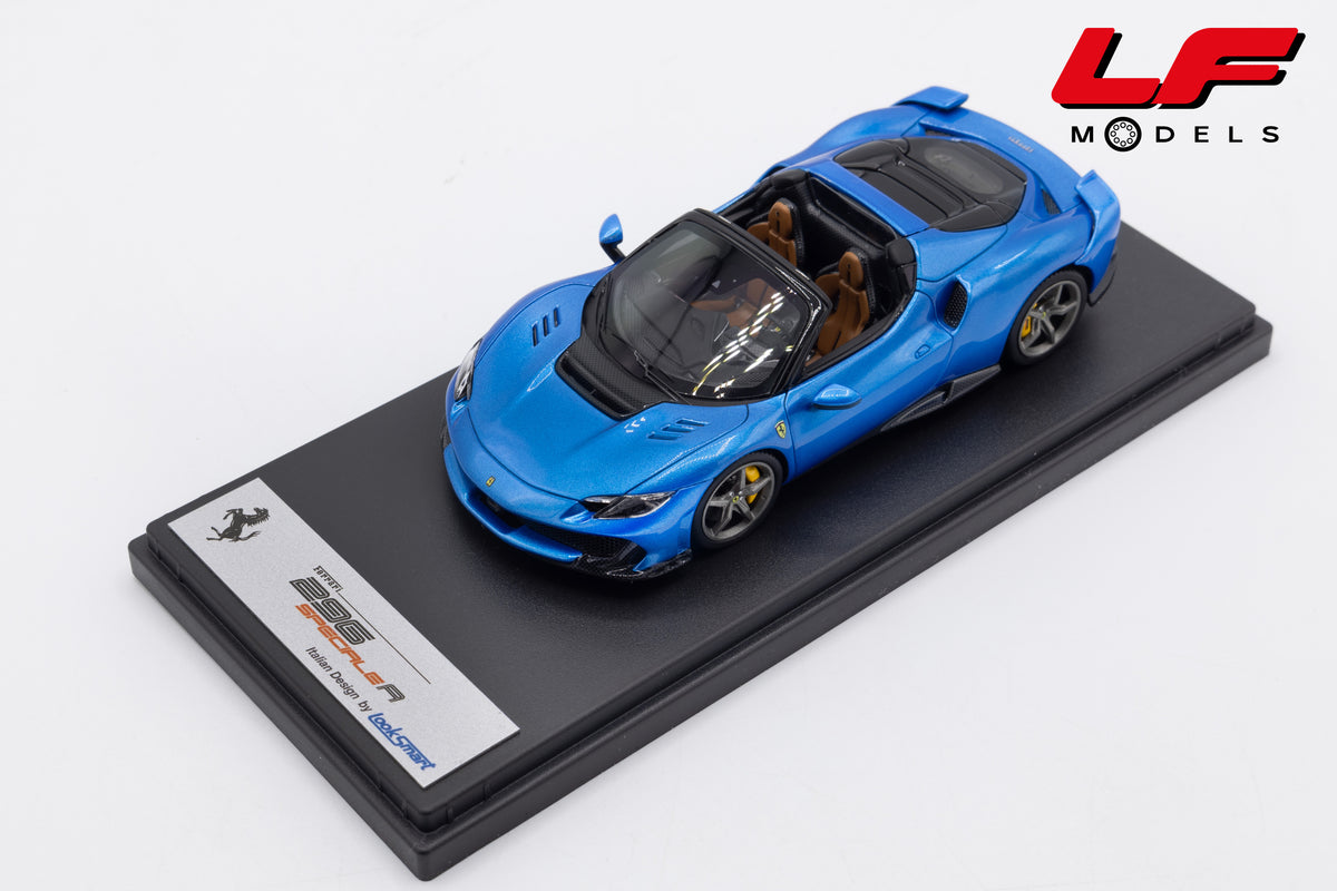 modellino ferrari 296 speciale a blu corsa looksmart 1:43 LS565B vista frontale