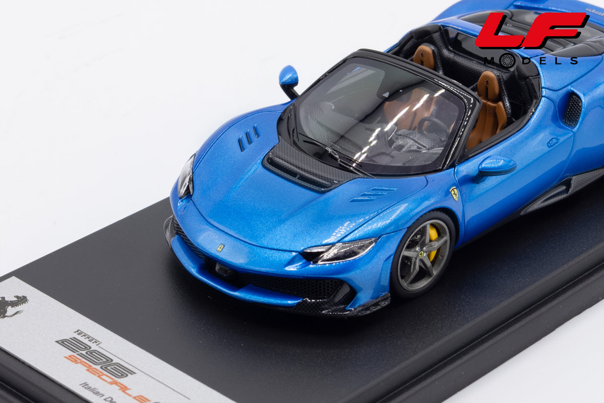 modellino ferrari 296 speciale a blu corsa looksmart 1:43 LS565B vista frontale