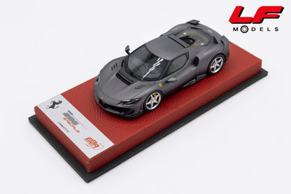 modellino ferrari 296 speciale grigio silverstone opaco bbr 1:43 BBRC323EPRE vista frontale