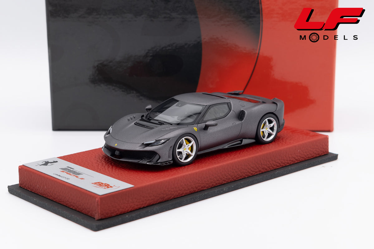 modellino ferrari 296 speciale grigio silverstone opaco bbr 1:43 BBRC323EPRE vista frontale