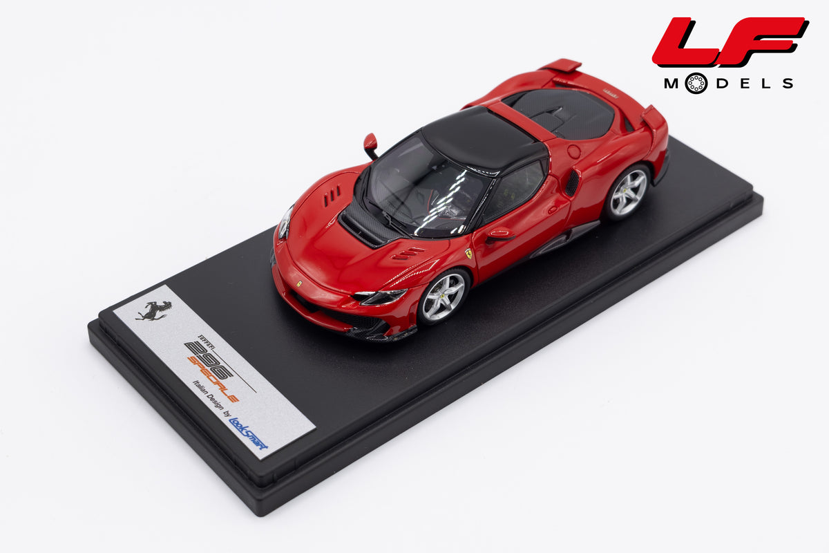 modellino ferrari 296 speciale rosso corsa looksmart 1:43 LS564B vista frontale
