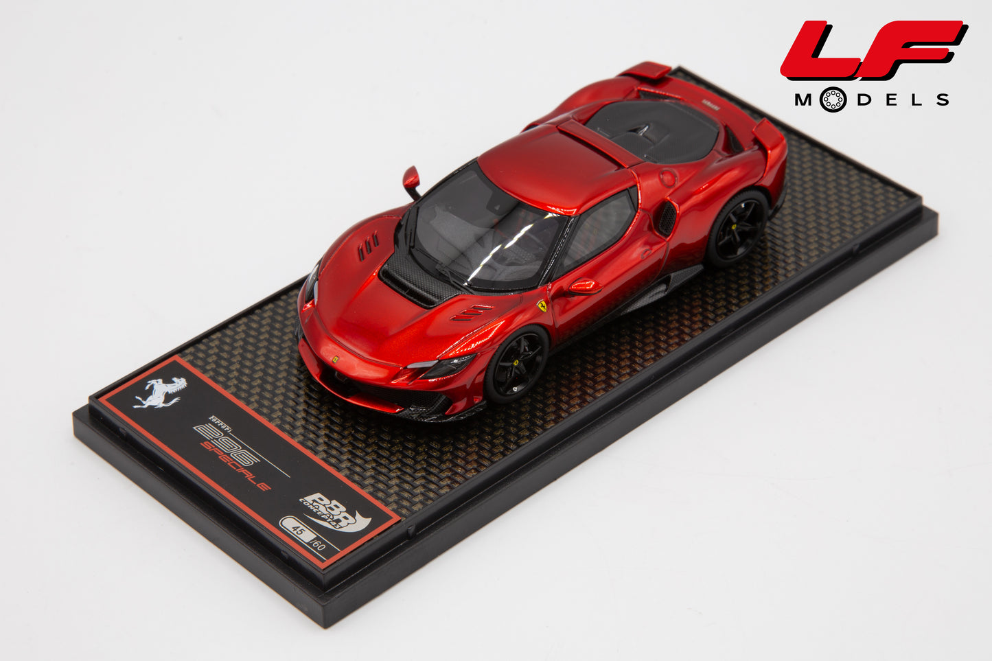modellino ferrari 296 speciale rosso magma bbr 1:43 BBRC323C vista frontale