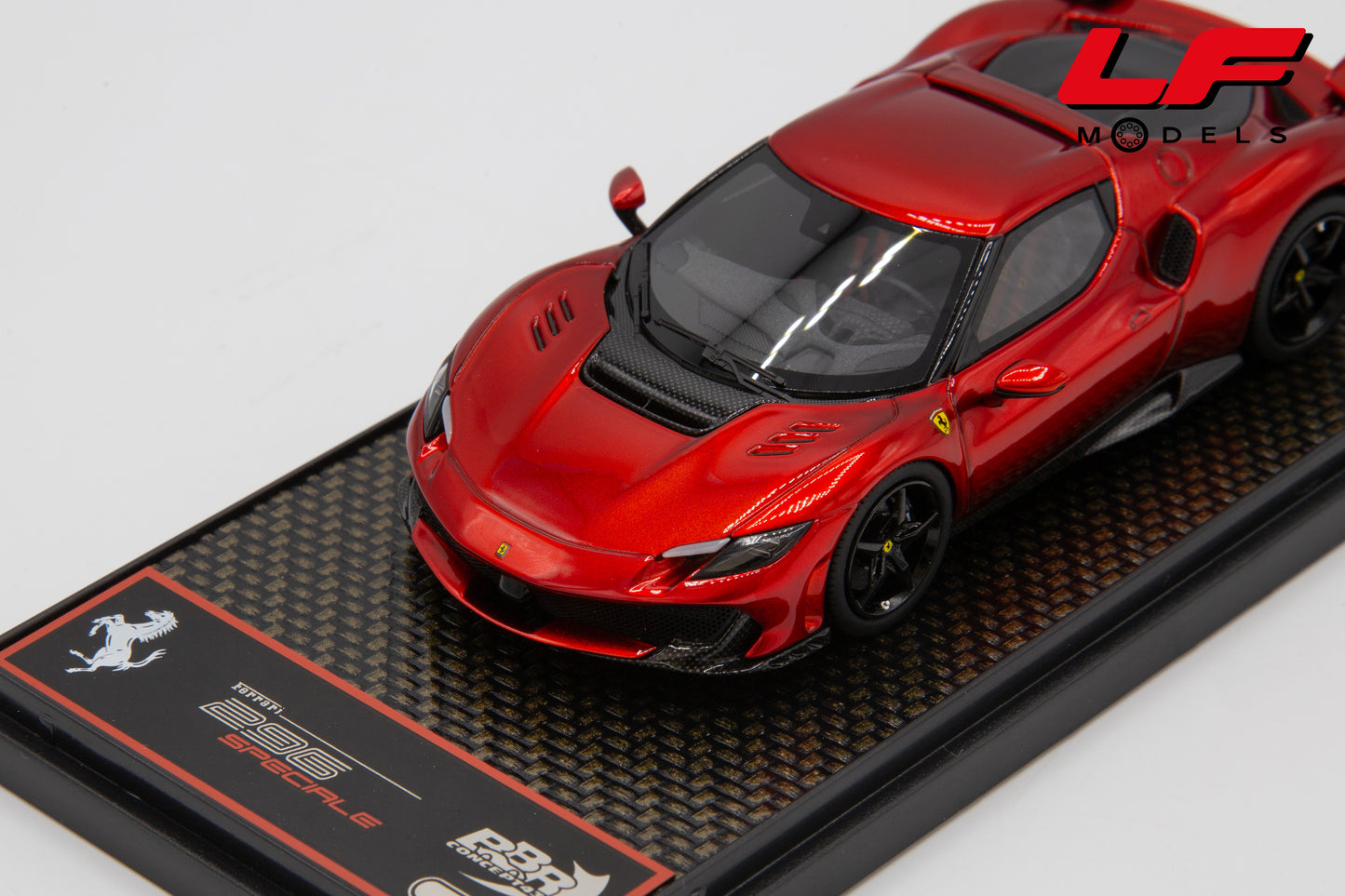 modellino ferrari 296 speciale rosso magma bbr 1:43 BBRC323C vista frontale