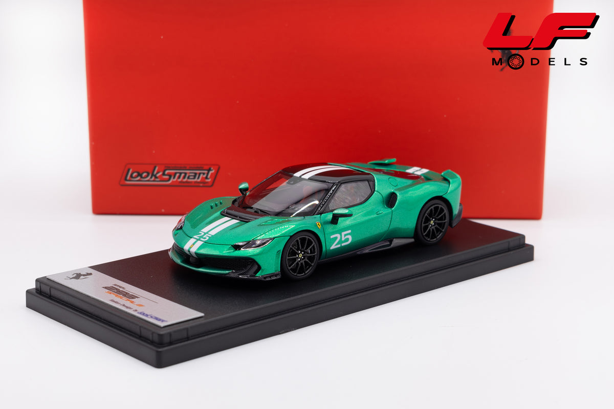 modellino ferrari 296 speciale verde nurburgring looksmart 1:43 LS564A vista frontale