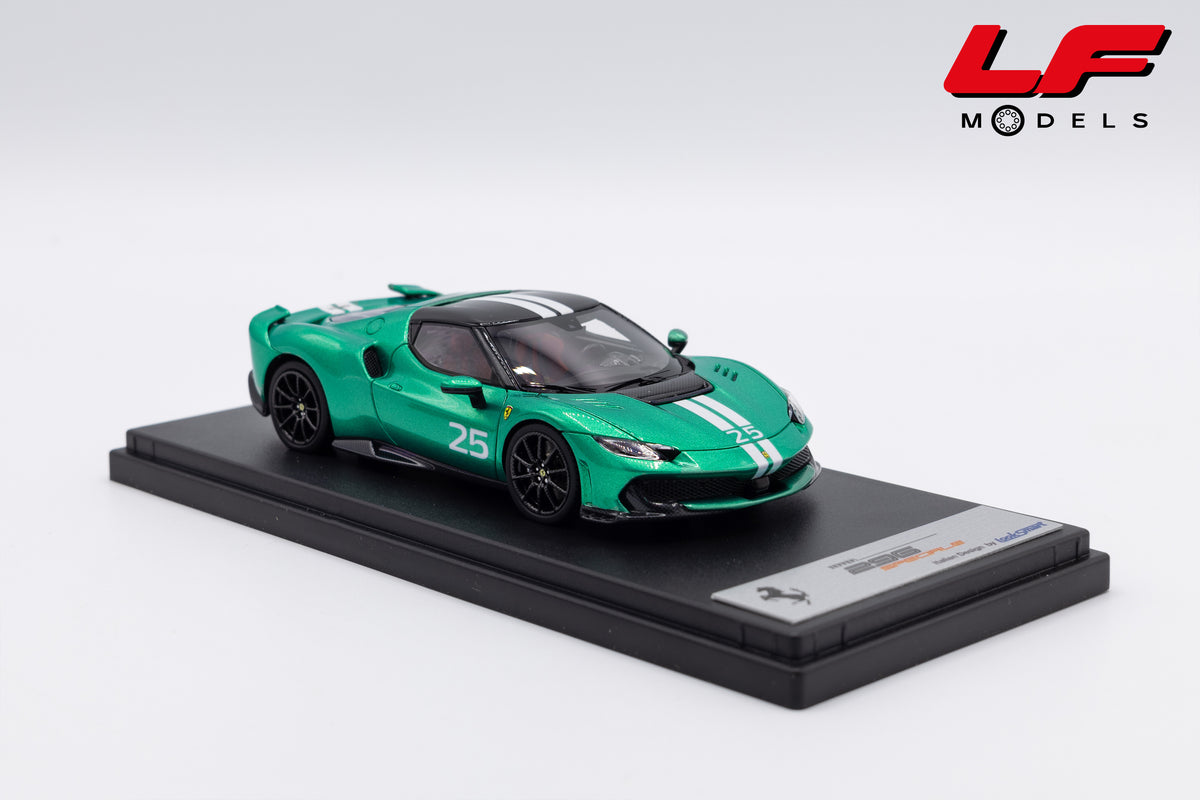 modellino ferrari 296 speciale verde nurburgring looksmart 1:43 LS564A vista frontale
