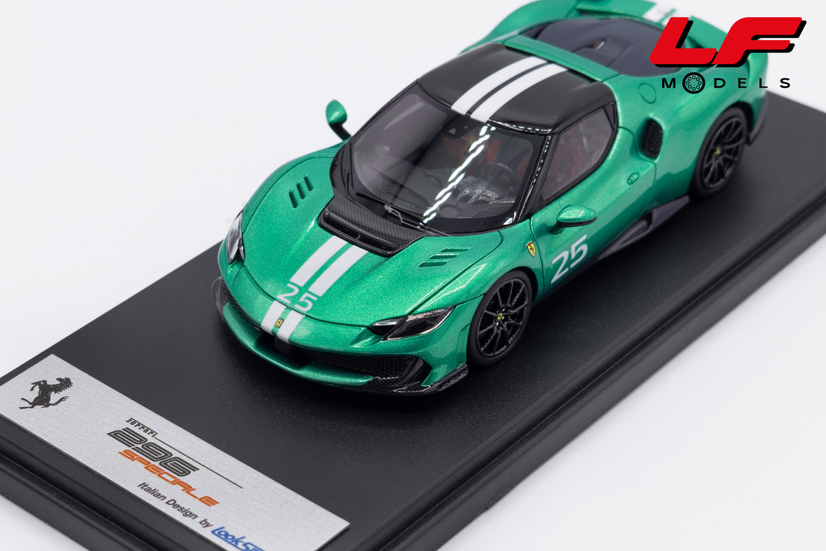 modellino ferrari 296 speciale verde nurburgring looksmart 1:43 LS564A vista frontale