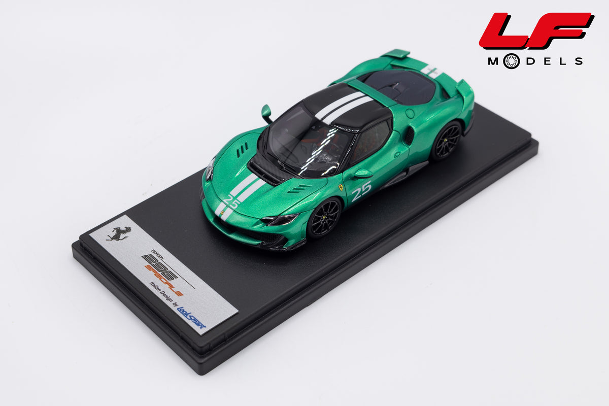 modellino ferrari 296 speciale verde nurburgring looksmart 1:43 LS564A vista frontale