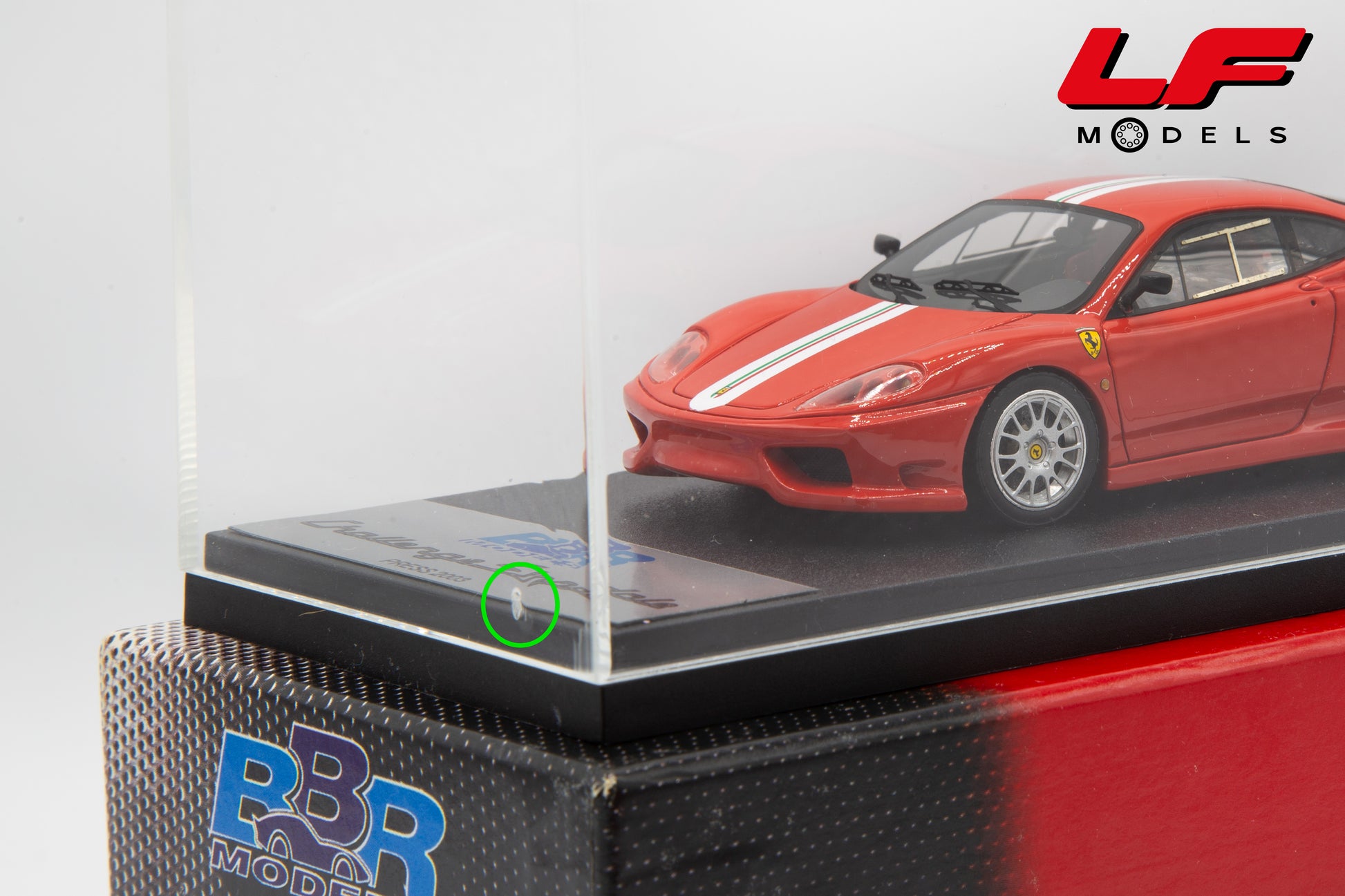 modellino ferrari 360 modena challenge bbr 1:43 BBR151 vista teca