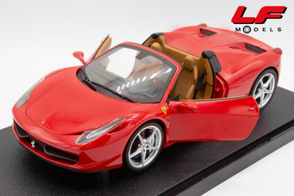 modellino ferrari 458 italia spider hotwheels 1:18 frontale
