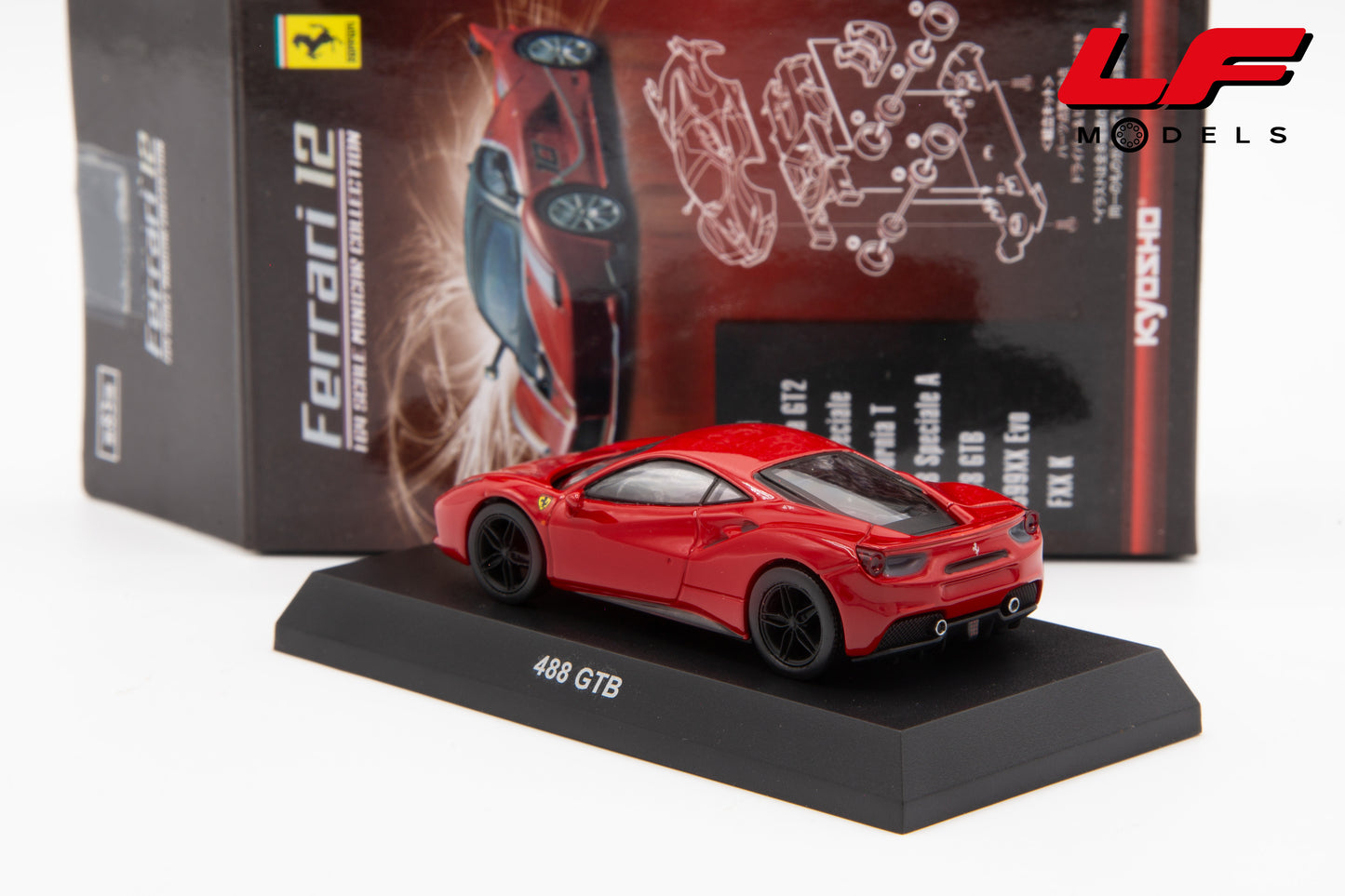 modellino ferrari 488gtb kyosho 1:64 kyo488GTBr vista posteriore