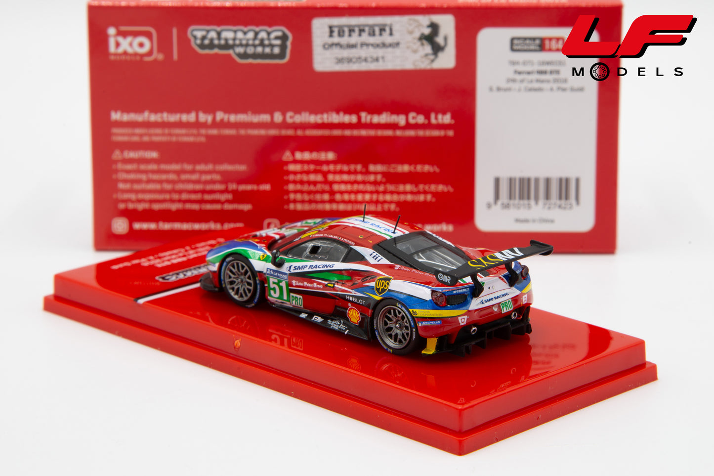 modellino ferrari 488 gte tarmac 1:64 posteriore