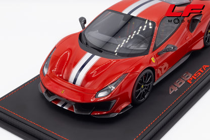 modellino ferrari 488 pista rosso corsa bbr 1:18 P18145A6 vista frontale