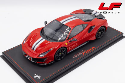 modellino ferrari 488 pista rosso corsa bbr 1:18 P18145A6 vista frontale