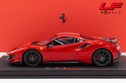 modellino ferrari 488 pista rosso corsa bbr 1:18 P18145A6 vista laterale