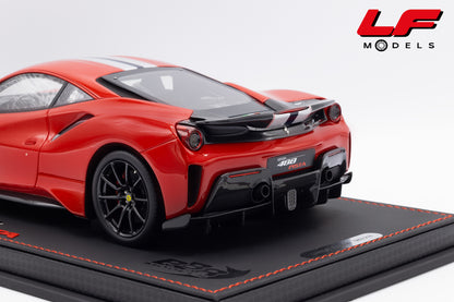 modellino ferrari 488 pista rosso corsa bbr 1:18 P18145A6 vista posteriore