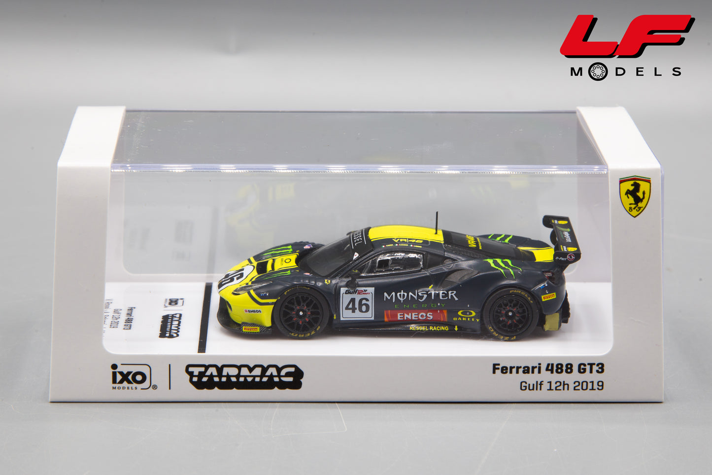modellino ferrari 488 vr46 tarmac 1:64 scatola