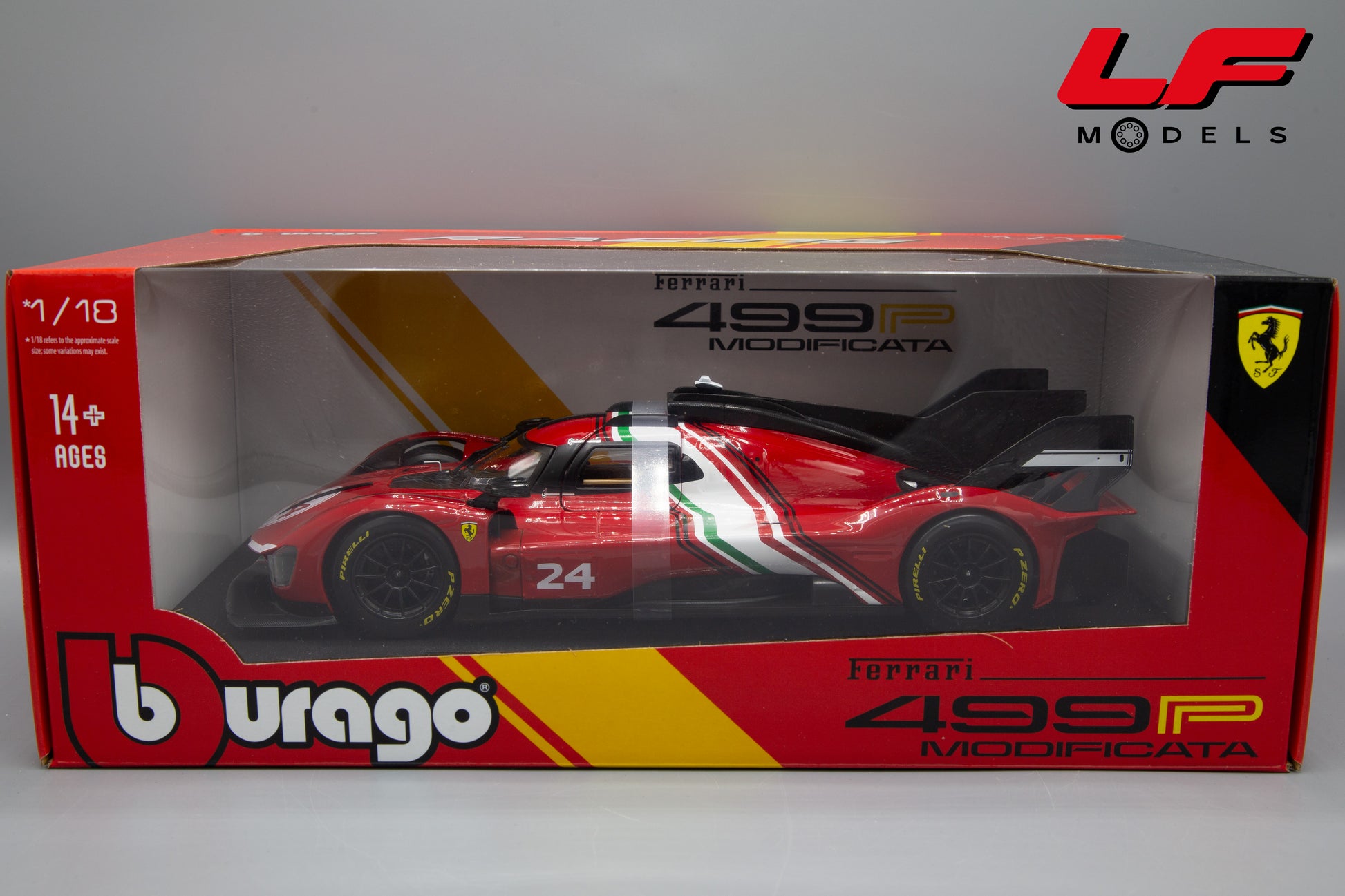 modellino ferrari 499p modificata burago 1:18