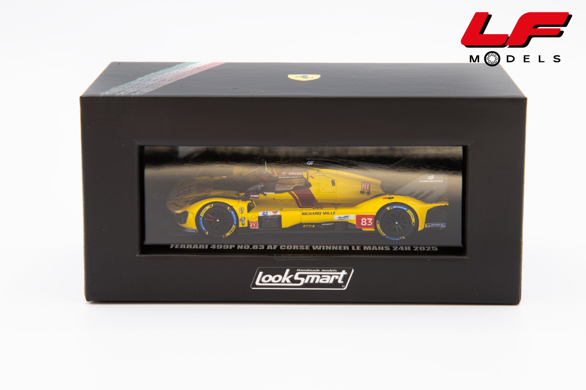 modellino ferrari 499p 3.0L v6 turbo n83 win 24h le mans 2025 looksmart 1:64 LS64010LM vista scatola