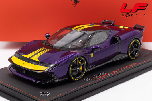 modellino ferrari 849 testarossa assetto fiorano viola hong kong bbr 1:18 P18276E vista frontale