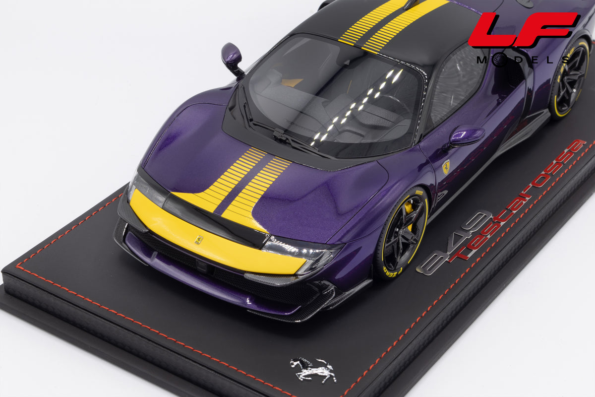 modellino ferrari 849 testarossa assetto fiorano viola hong kong bbr 1:18 P18276E vista frontale