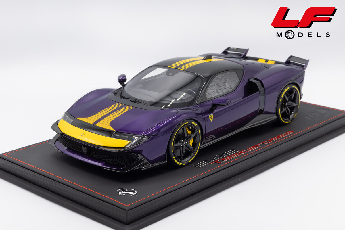 modellino ferrari 849 testarossa assetto fiorano viola hong kong bbr 1:18 P18276E vista frontale