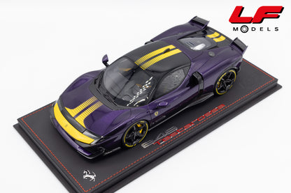 modellino ferrari 849 testarossa assetto fiorano viola hong kong bbr 1:18 P18276E vista frontale