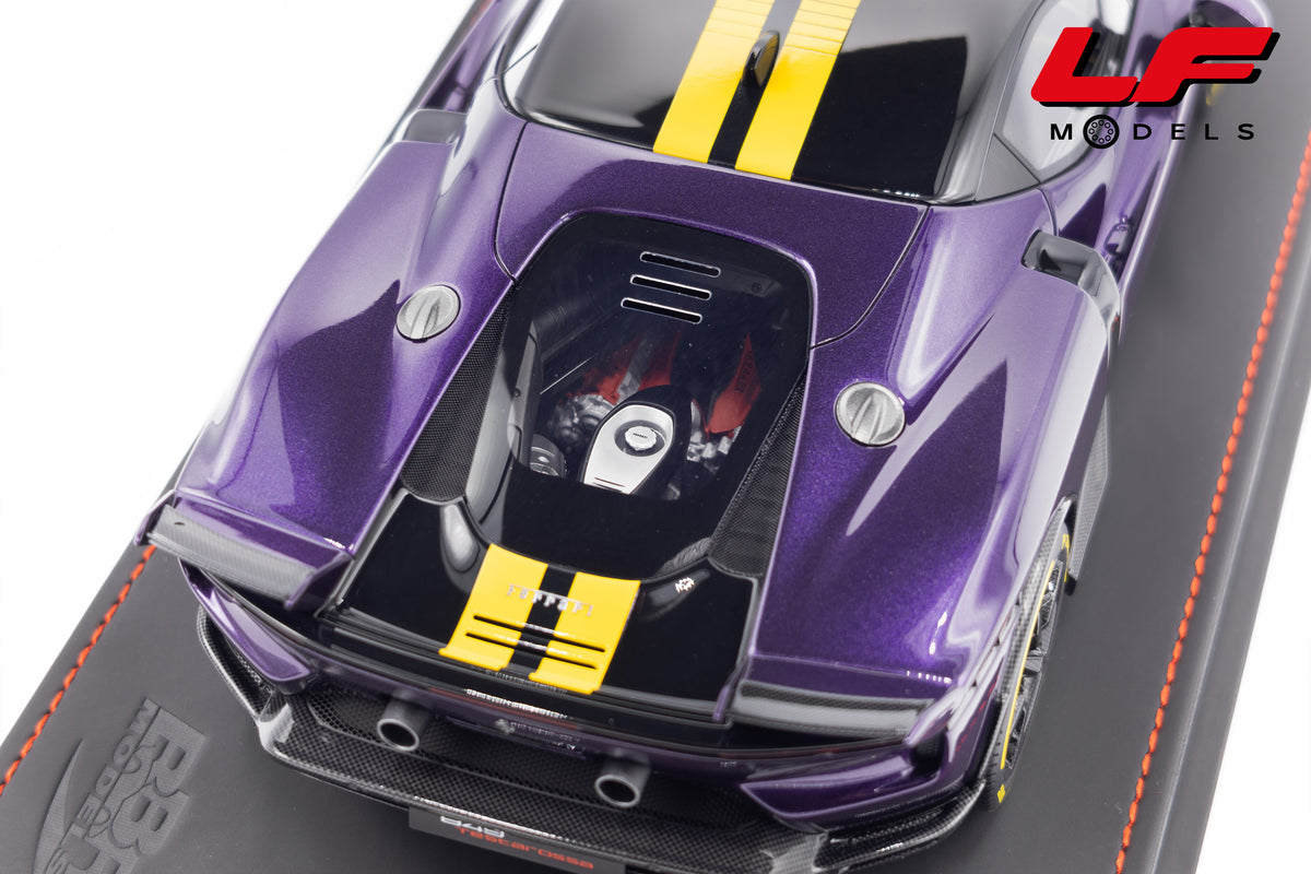 modellino ferrari 849 testarossa assetto fiorano viola hong kong bbr 1:18 P18276E vista motore
