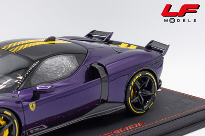modellino ferrari 849 testarossa assetto fiorano viola hong kong bbr 1:18 P18276E vista posteriore