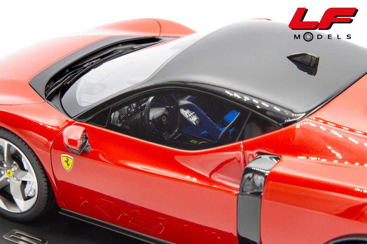 modellino ferrari 849 testarossa rosso fiammante bbr 1:18 P18275A vista interni