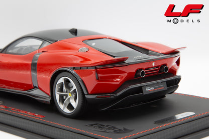 modellino ferrari 849 testarossa rosso fiammante bbr 1:18 P18275A vista posteriore