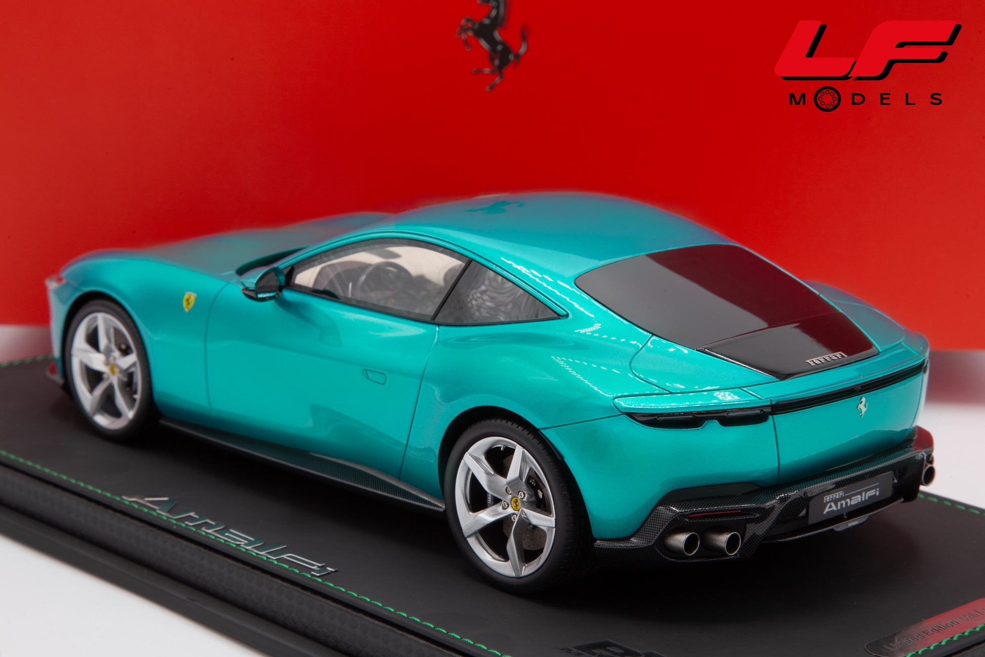 modellino ferrari amalfi verde costiera bbr 1:18 P18272E vista posteriore
