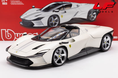 modellino ferrari daytona sp3 bianco burago 1:18 18-16912W vista frontale